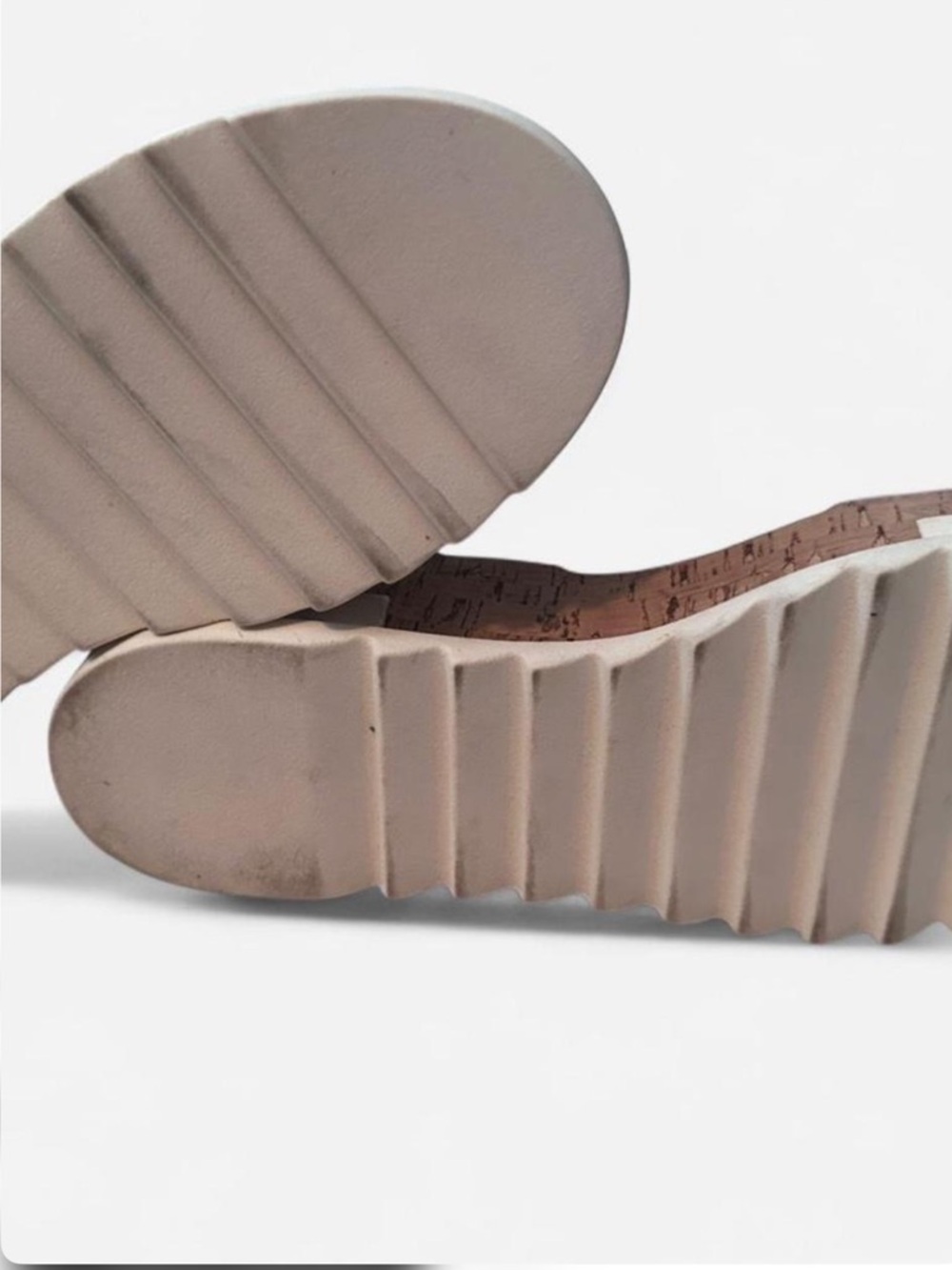 Steve Madden Black Leather Platform Cork Sandals - Picture 4 of 4